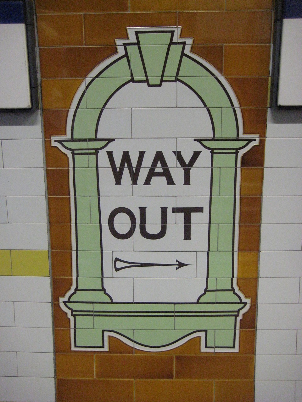 sign, exit, tiles, solution, a notice, help